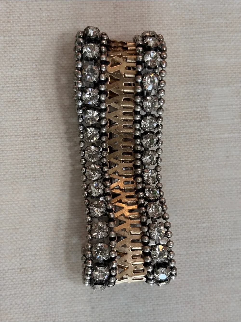 Stella & Dot Petra Crystal Statement Bracelet - Gold and Silver- retired